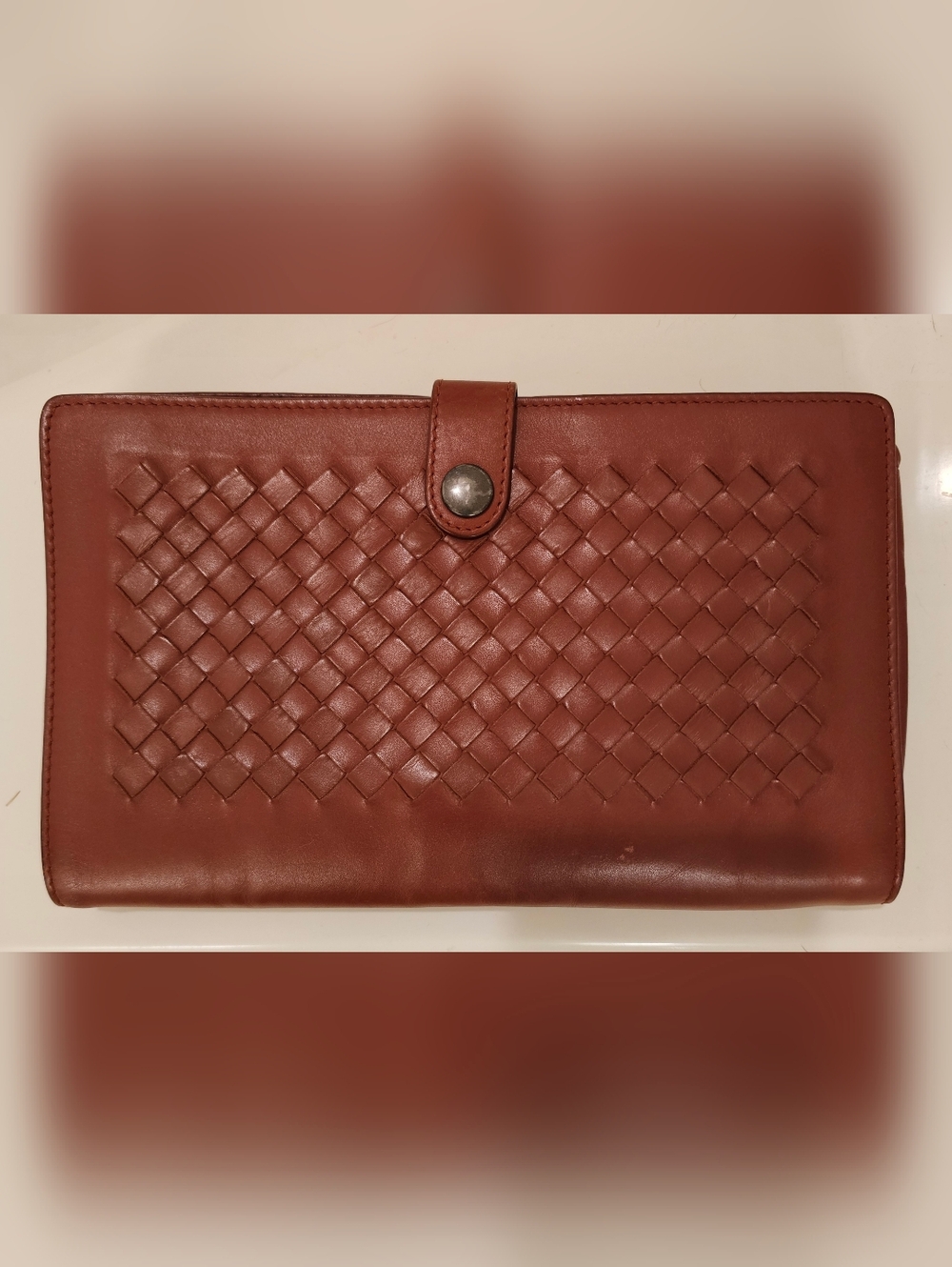 BOTTEGA VENETA Burgundy Organizer Wallet